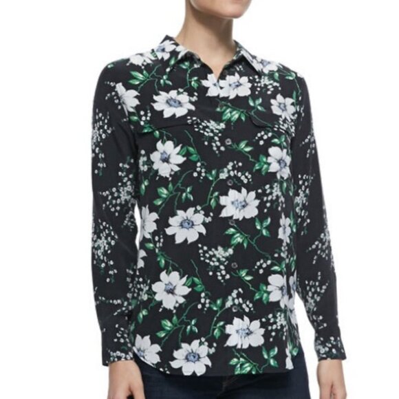 Size Equipment Silk Shirt Floral Print Size XS - Picture 8 of 8